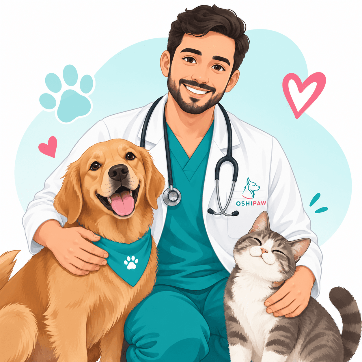 Dr. Daniel David Bernal Parada con sus pacientes